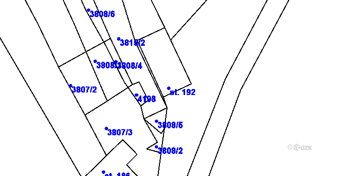 Parcela st. 192 v KÚ Besednice, Katastrální mapa