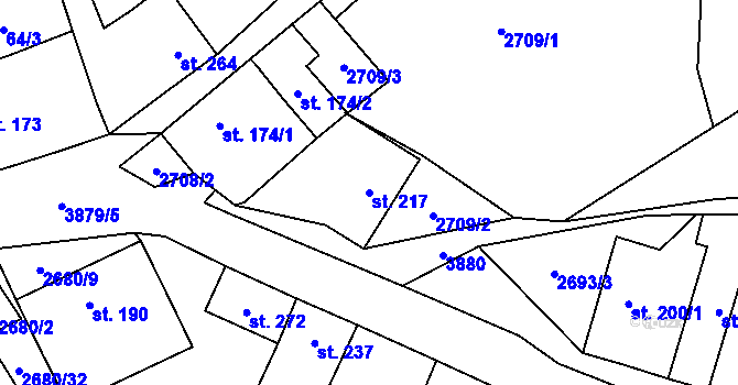Parcela st. 217 v KÚ Besednice, Katastrální mapa