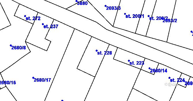 Parcela st. 228 v KÚ Besednice, Katastrální mapa