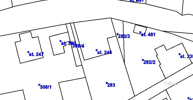 Parcela st. 246 v KÚ Besednice, Katastrální mapa