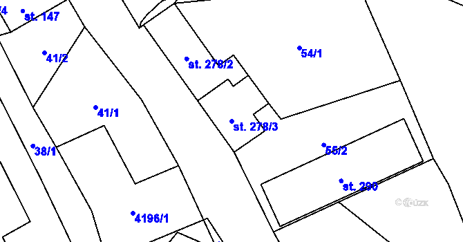 Parcela st. 278/3 v KÚ Besednice, Katastrální mapa