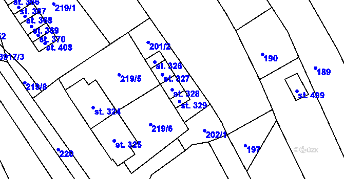 Parcela st. 328 v KÚ Besednice, Katastrální mapa