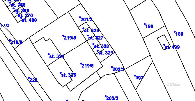 Parcela st. 329 v KÚ Besednice, Katastrální mapa