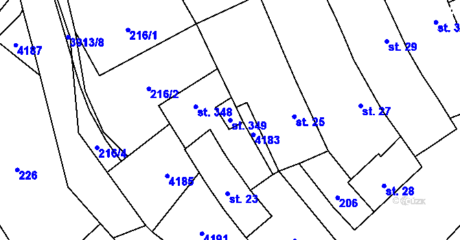 Parcela st. 349 v KÚ Besednice, Katastrální mapa