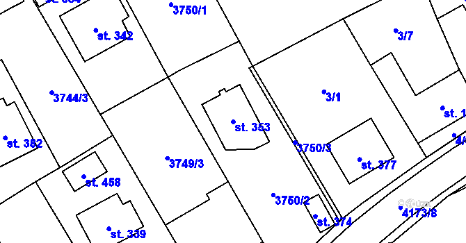 Parcela st. 353 v KÚ Besednice, Katastrální mapa