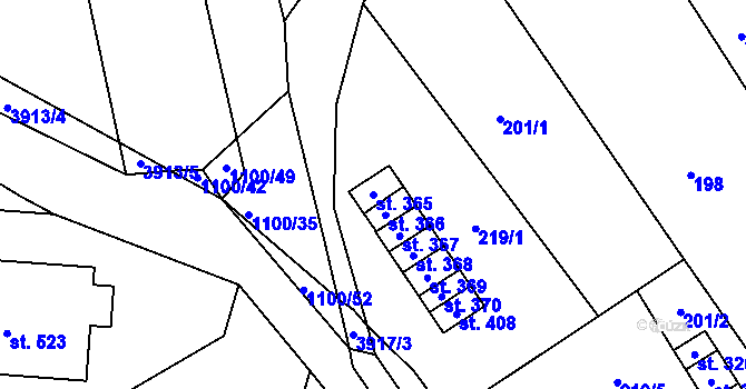 Parcela st. 365 v KÚ Besednice, Katastrální mapa