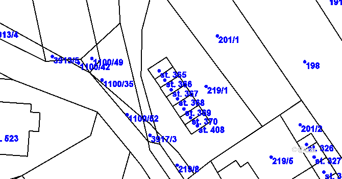 Parcela st. 367 v KÚ Besednice, Katastrální mapa