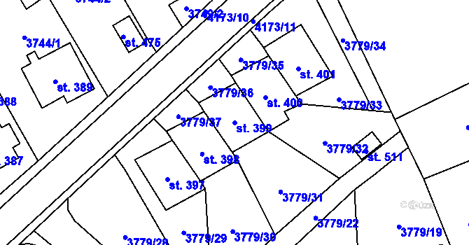 Parcela st. 399 v KÚ Besednice, Katastrální mapa