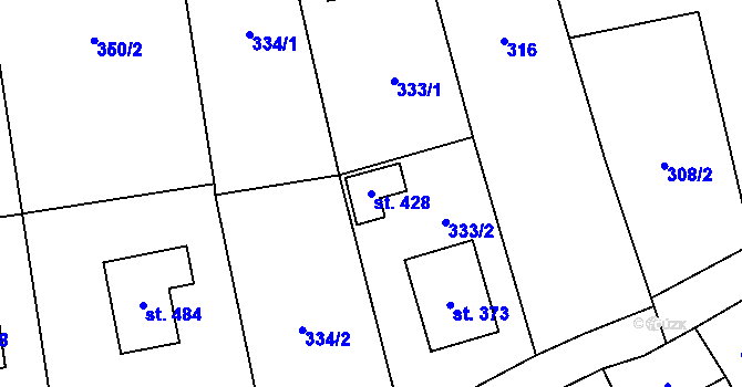 Parcela st. 428 v KÚ Besednice, Katastrální mapa