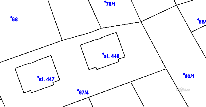 Parcela st. 448 v KÚ Besednice, Katastrální mapa