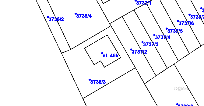 Parcela st. 465 v KÚ Besednice, Katastrální mapa