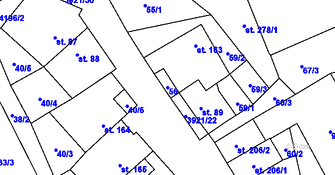 Parcela st. 56 v KÚ Besednice, Katastrální mapa