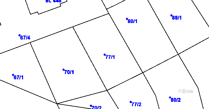 Parcela st. 77/1 v KÚ Besednice, Katastrální mapa