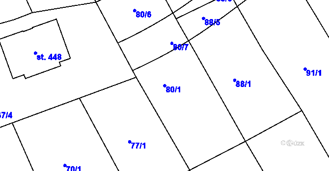 Parcela st. 80/1 v KÚ Besednice, Katastrální mapa