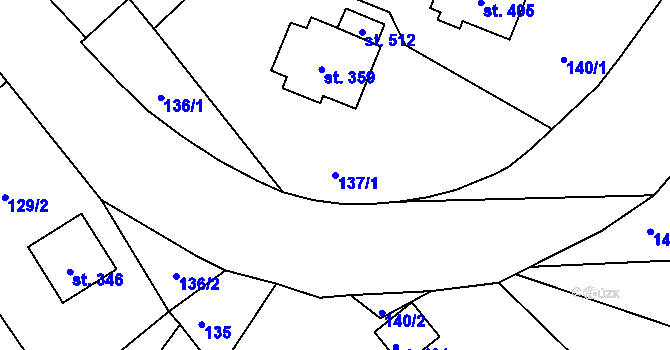 Parcela st. 137/1 v KÚ Besednice, Katastrální mapa
