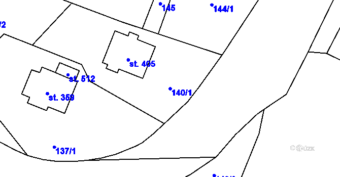 Parcela st. 140/1 v KÚ Besednice, Katastrální mapa