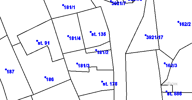 Parcela st. 181/2 v KÚ Besednice, Katastrální mapa