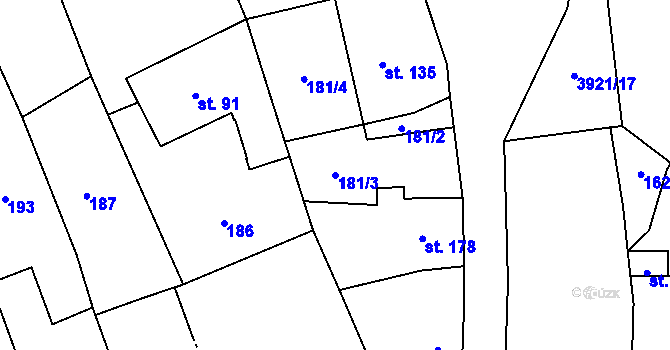 Parcela st. 181/3 v KÚ Besednice, Katastrální mapa