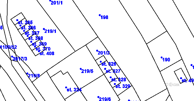 Parcela st. 201/2 v KÚ Besednice, Katastrální mapa