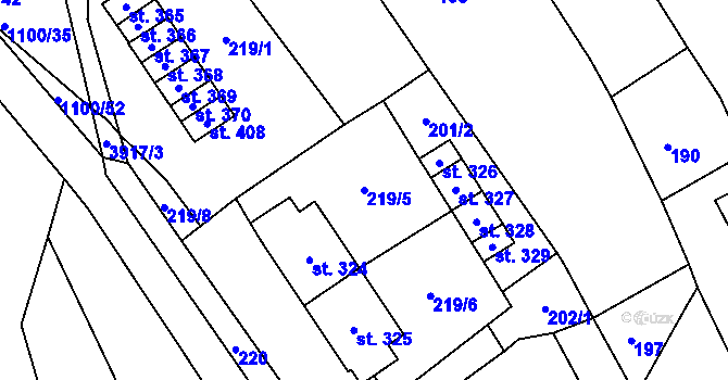 Parcela st. 219/5 v KÚ Besednice, Katastrální mapa