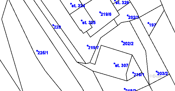 Parcela st. 219/7 v KÚ Besednice, Katastrální mapa