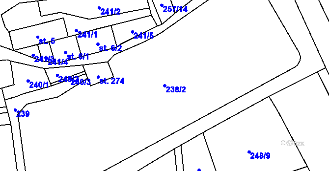 Parcela st. 238/2 v KÚ Besednice, Katastrální mapa