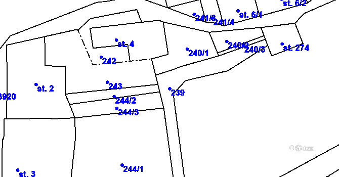 Parcela st. 239 v KÚ Besednice, Katastrální mapa