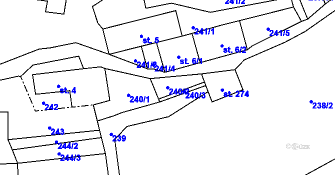 Parcela st. 240/2 v KÚ Besednice, Katastrální mapa