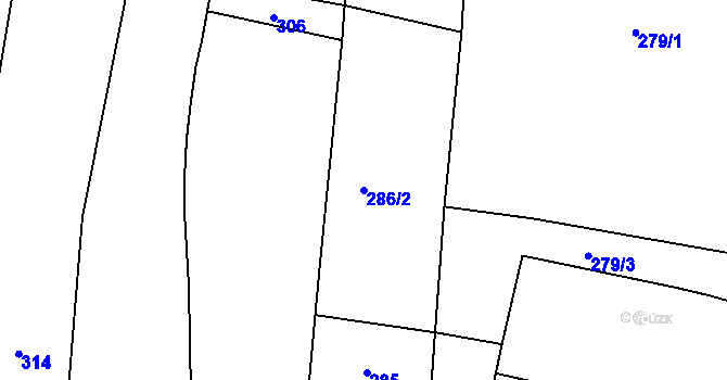 Parcela st. 286/2 v KÚ Besednice, Katastrální mapa