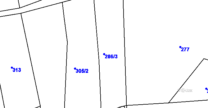 Parcela st. 286/3 v KÚ Besednice, Katastrální mapa