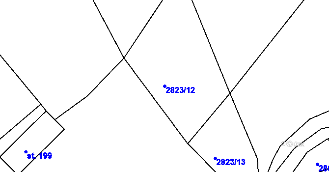 Parcela st. 2823/12 v KÚ Besednice, Katastrální mapa