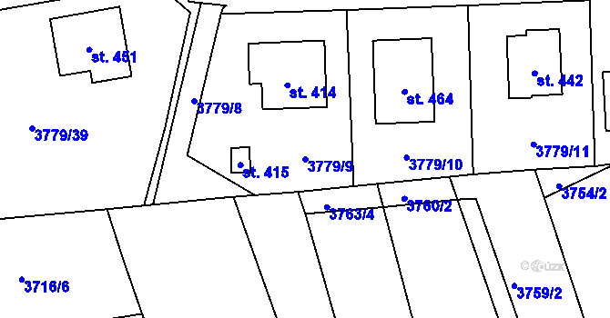 Parcela st. 3779/9 v KÚ Besednice, Katastrální mapa