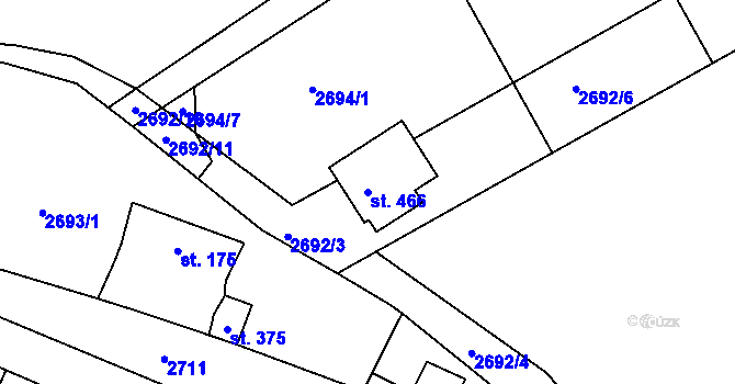 Parcela st. 466 v KÚ Besednice, Katastrální mapa