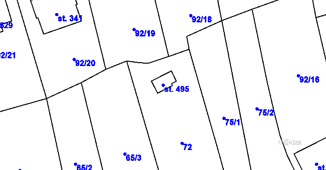 Parcela st. 495 v KÚ Besednice, Katastrální mapa
