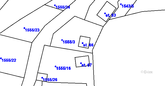Parcela st. 66 v KÚ Malče, Katastrální mapa