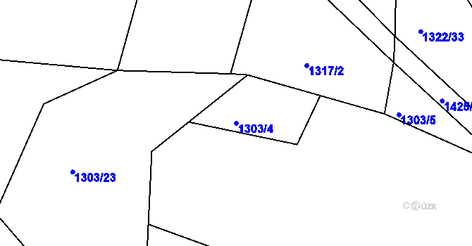 Parcela st. 1303/4 v KÚ Malče, Katastrální mapa