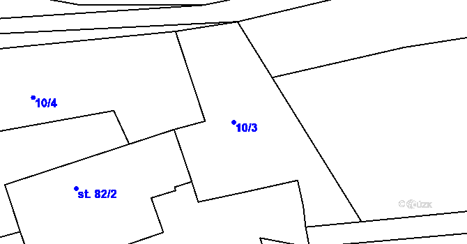 Parcela st. 10/3 v KÚ Běstovice, Katastrální mapa