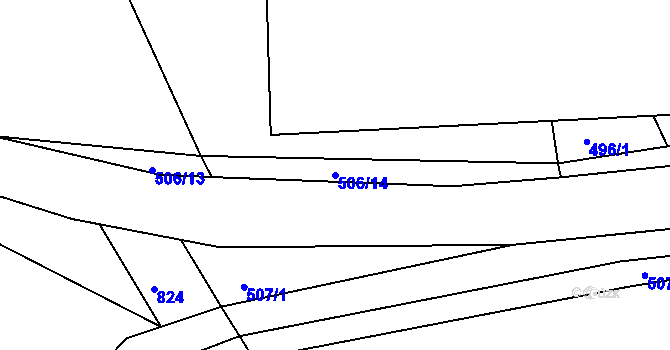 Parcela st. 506/14 v KÚ Běstovice, Katastrální mapa