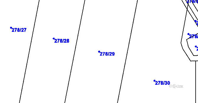 Parcela st. 278/29 v KÚ Běstovice, Katastrální mapa