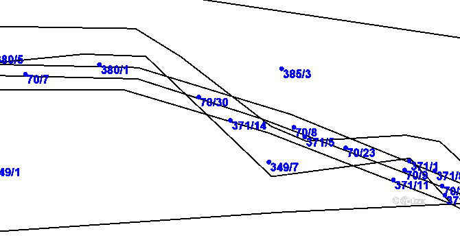 Parcela st. 371/14 v KÚ Běstovice, Katastrální mapa
