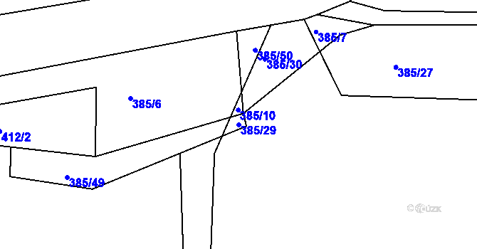 Parcela st. 385/29 v KÚ Běstovice, Katastrální mapa