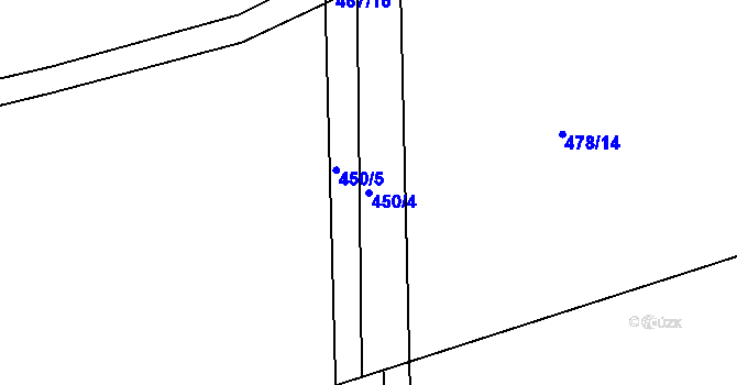 Parcela st. 450/4 v KÚ Běstovice, Katastrální mapa