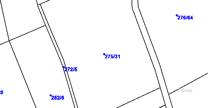 Parcela st. 275/31 v KÚ Běstvina, Katastrální mapa