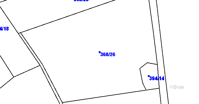 Parcela st. 368/26 v KÚ Běstvina, Katastrální mapa