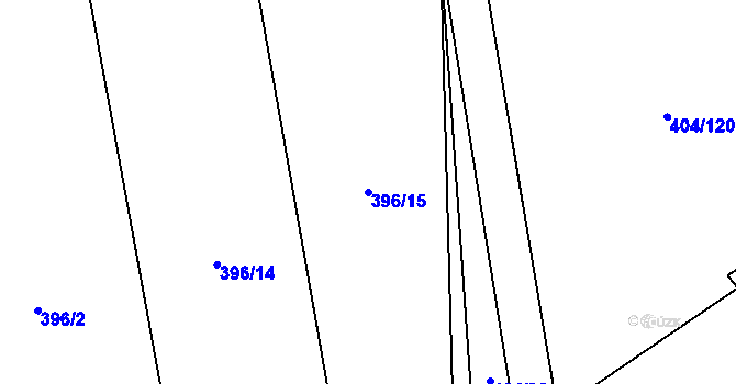 Parcela st. 396/15 v KÚ Běstvina, Katastrální mapa