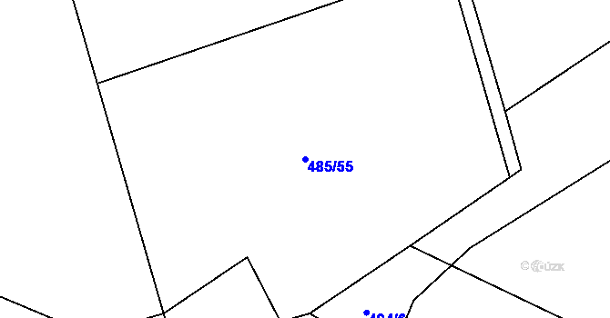 Parcela st. 485/55 v KÚ Běstvina, Katastrální mapa