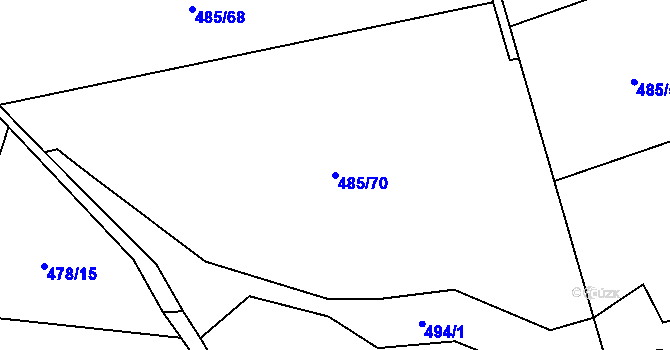 Parcela st. 485/70 v KÚ Běstvina, Katastrální mapa