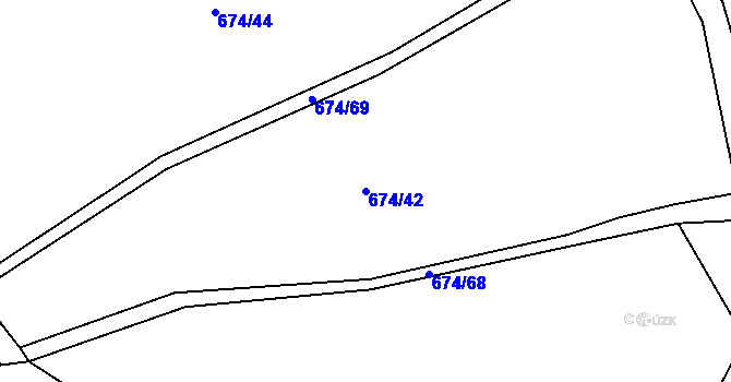 Parcela st. 674/42 v KÚ Běstvina, Katastrální mapa