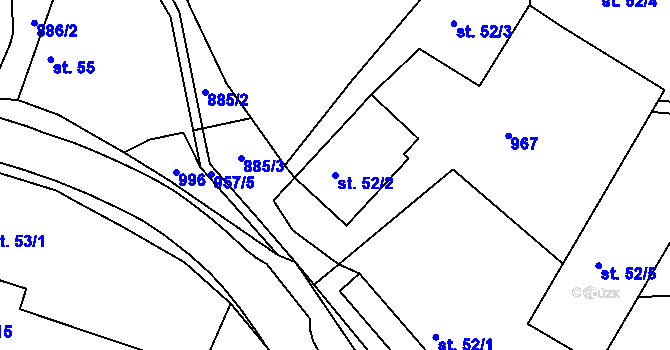 Parcela st. 52/2 v KÚ Běstvina, Katastrální mapa