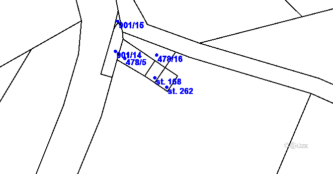 Parcela st. 262 v KÚ Běstvina, Katastrální mapa